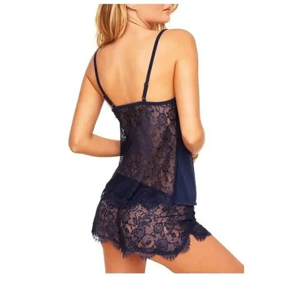 Adore Me | Intimates & Sleepwear | Adore Me Pajama Lingerie Set Xl Reign  Shorts Tank Top Lace Blue Sexy Lou | Poshmark
